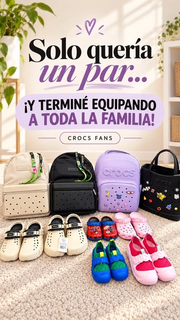 Solo quería un par… ¡y terminé equipando a toda la familia! 😂 Para nuestro viaje a RD llevé un par de Crocs para cad...
