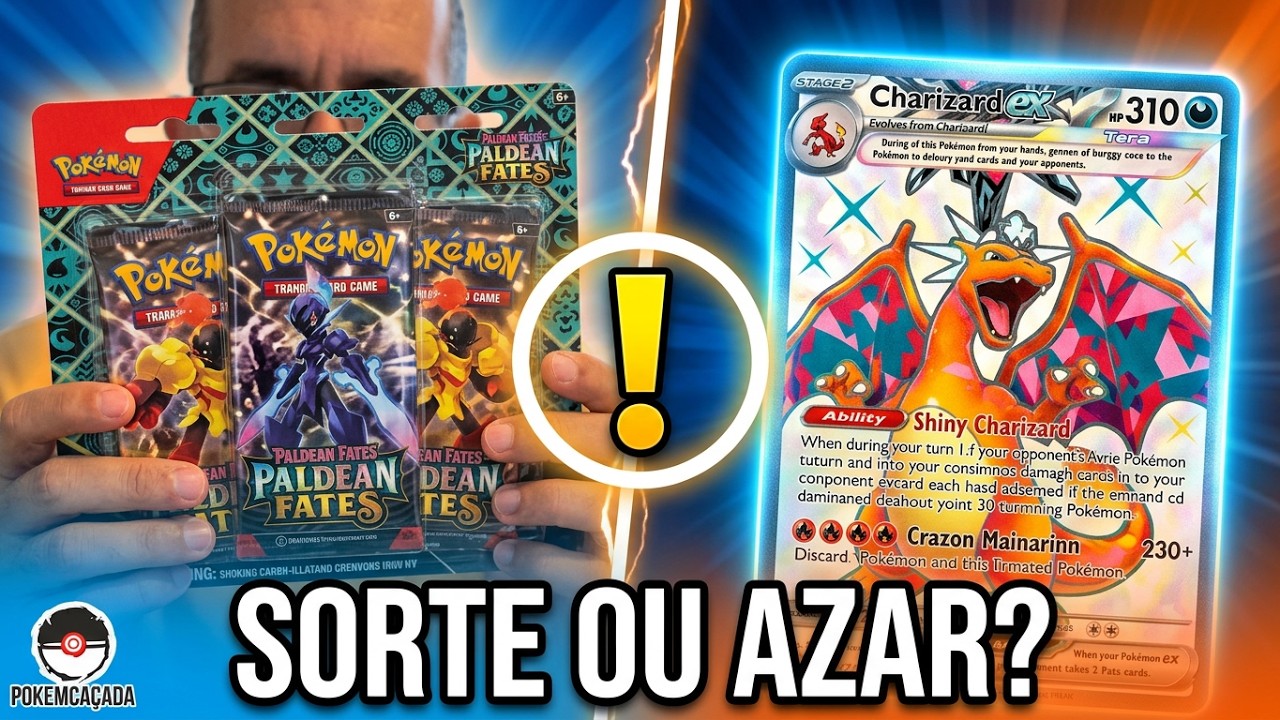 Guardar ou abrir? Abri o Triple Pack raro de Paldean Fates! Achei esse Tech Sticker Collection (Triple Pack) de Pokém...