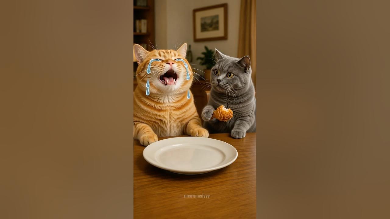 He looked away for ONE SECOND… and the whole plate disappeared. 😭 The last chicken was his final hope—until he reali...