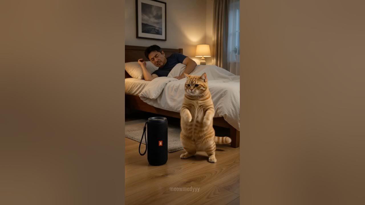 One warning was all he needed. 😂🐱 #funnycats #ai #viralshorts #funnyanimals #shorts #sleep #dance