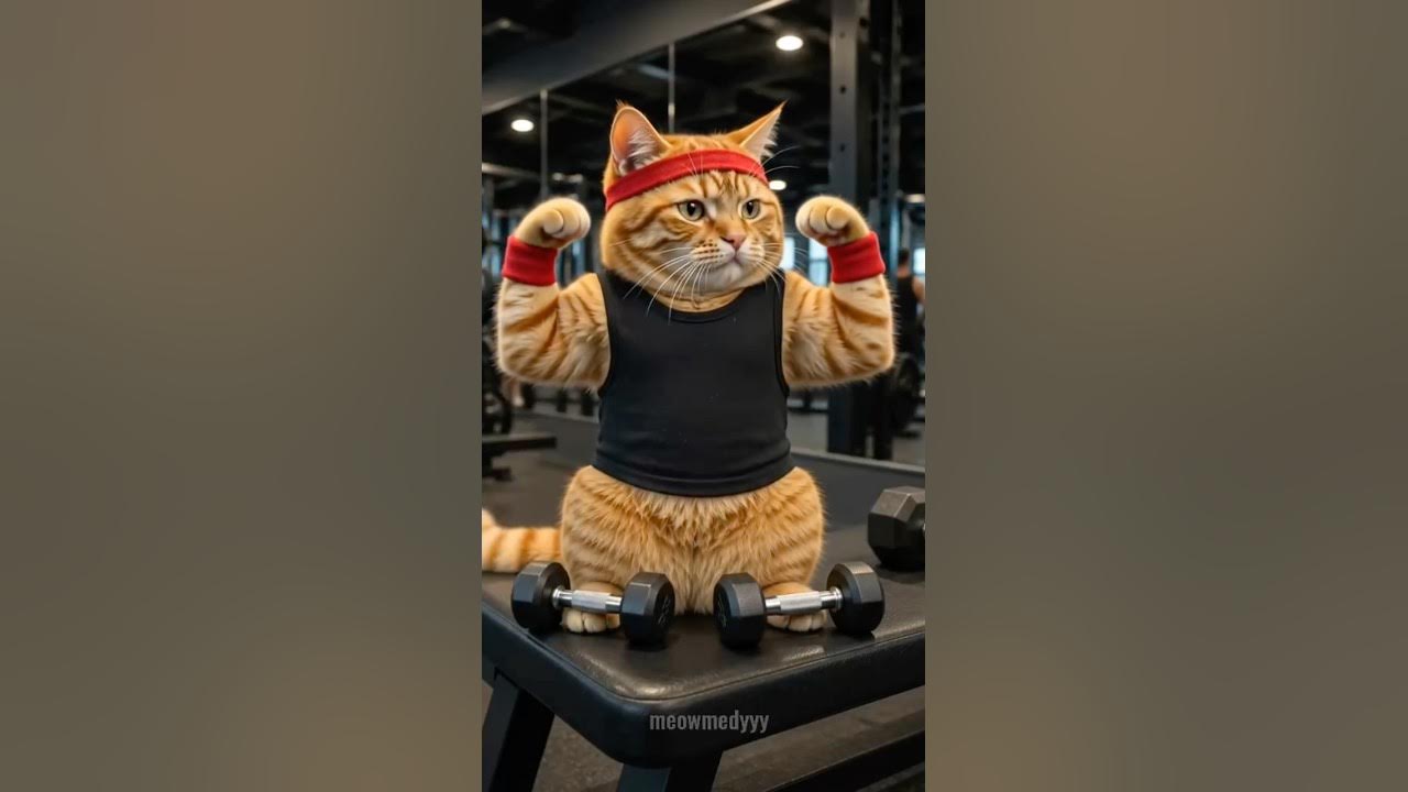 Bro took his workout WAY too seriously. 😭🐱💪 “One more rep for the gains…” until he spotted something he couldn’t r...