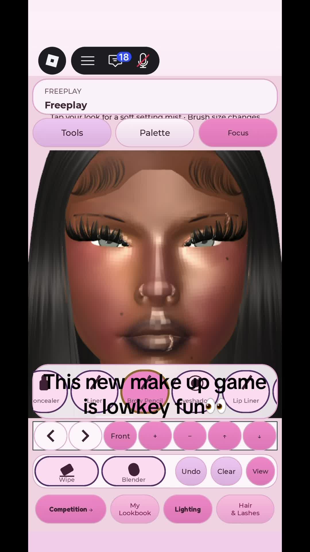 Sorry if the make up looks weird I’m playing on my phone👀😓 Game name -> Makeup Mania (beta) on Roblox!✨ send yall l...
