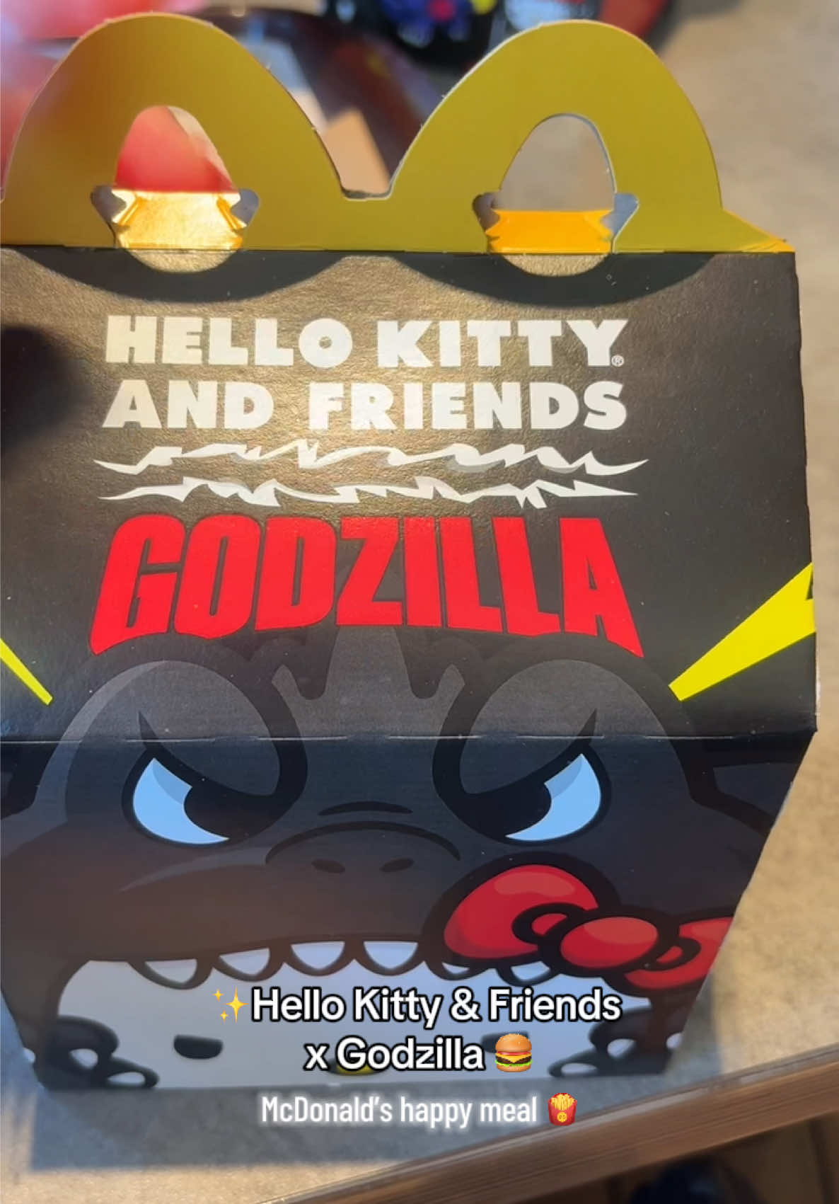 ✨Hello kitty & Friends x Godzilla @McDonald’s 🍔 happy meal 🍟#fypppppppppppppppppppppppp #godzilla #hellokittyandfri...