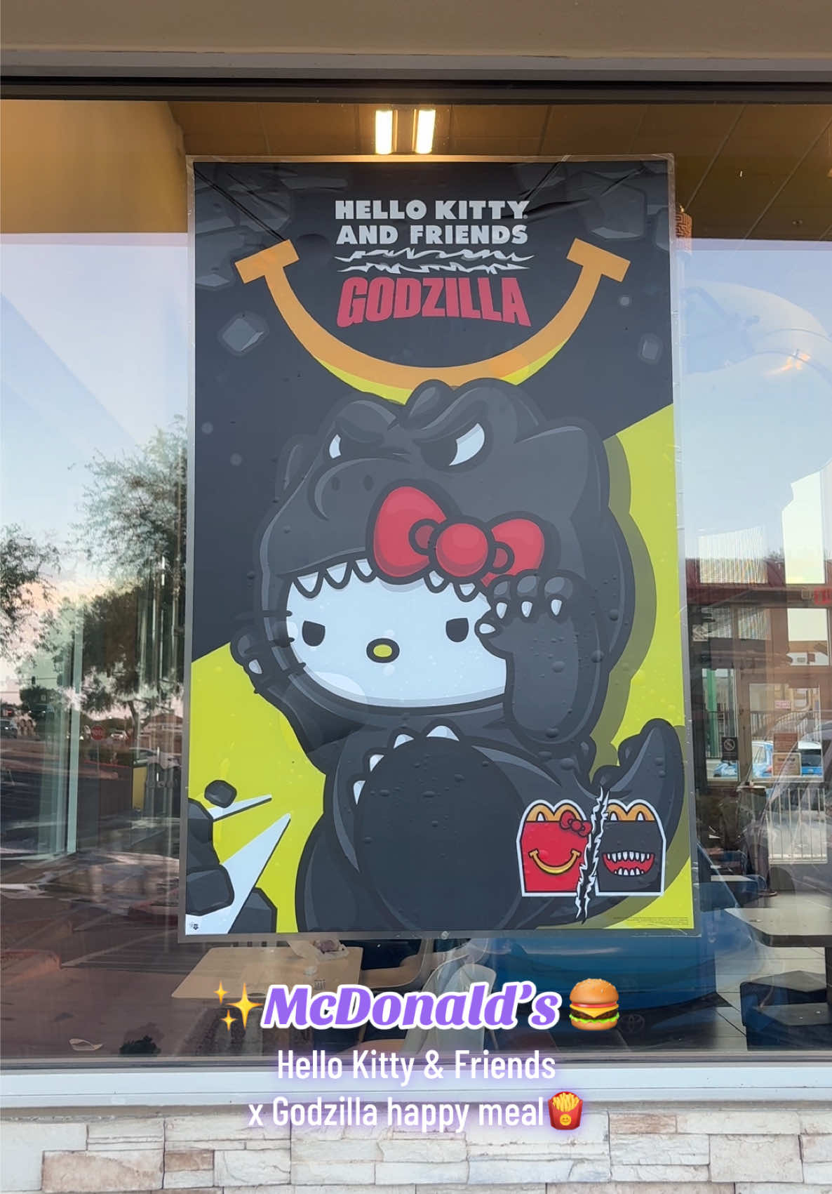 ✨@McDonald’s 🍔Hello Kitty & Friends x Godzilla happy meal 🍟#fypppppppppppppppppppppppp #godzilla #hellokittyandfrie...