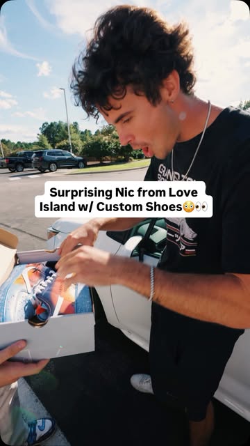Greekfest & 616 Collab to make a pair of 1 of 1 Love Island x Freako Nico inspired custom shoes to surprise @nicolasv...
