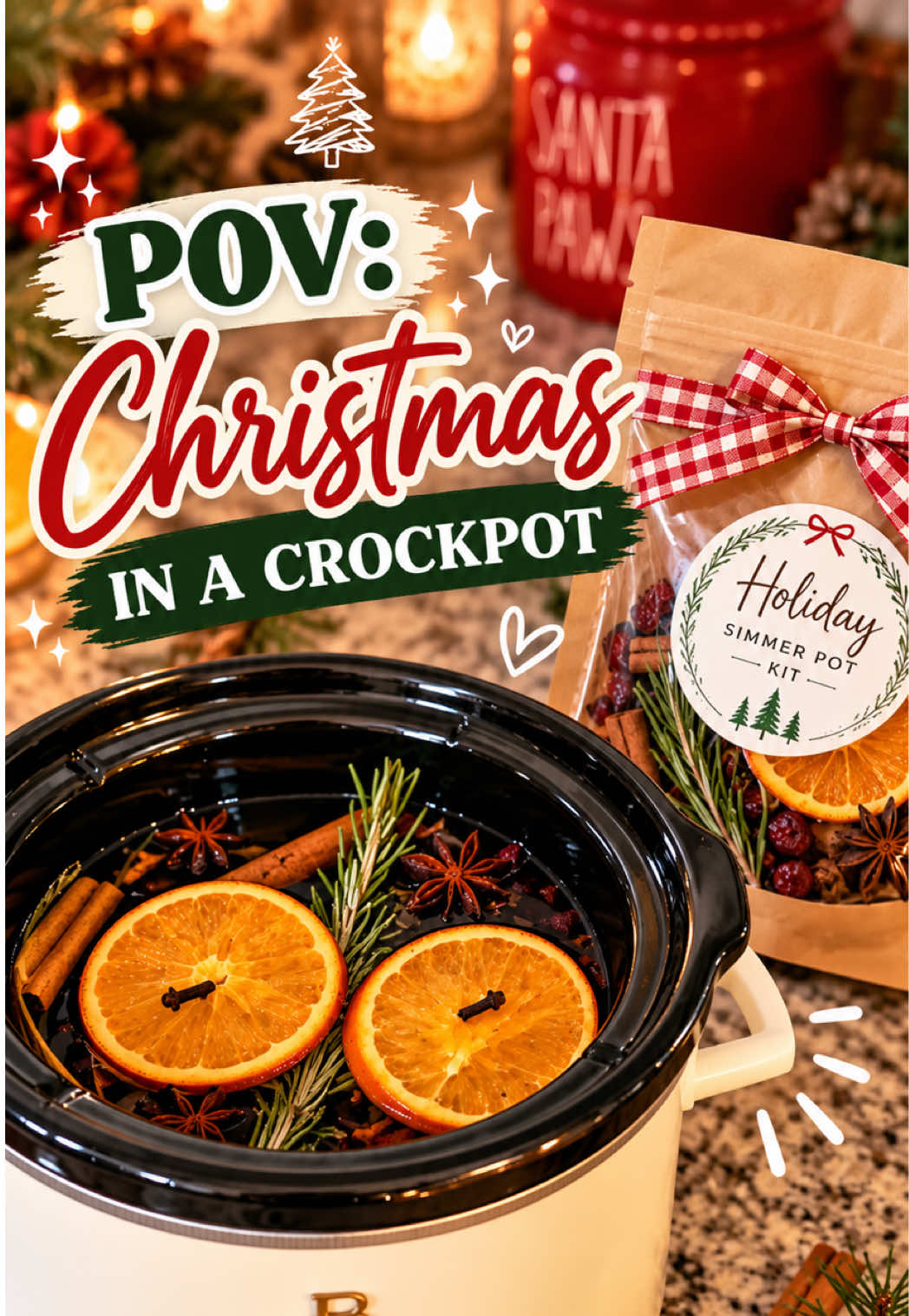 Who knew a mini crockpot could make your entire house smell like Christmas?! 😍🎄🍊 #holidaysimmerpot #christmastok #...