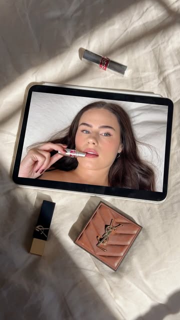 Beauty in bed with @yslbeauty 💄☕️ #yslbeauty #luxurybeauty #ugcbeauty #ugcportfolio beauty creator, UGC creator, art...