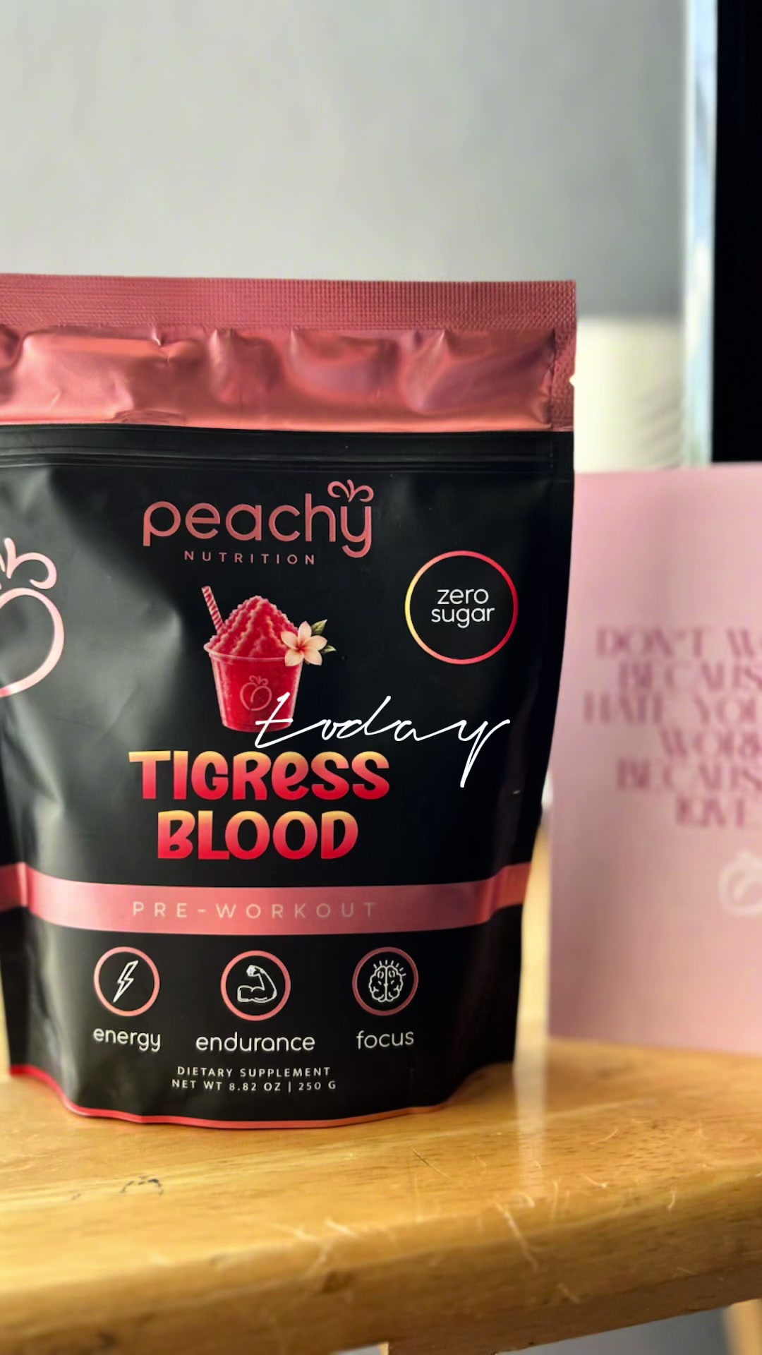 My mornings start with @Peachy Nutrition 🐯⚡ Pre-workout for the energy, endurance & focus I need to get my workout D...