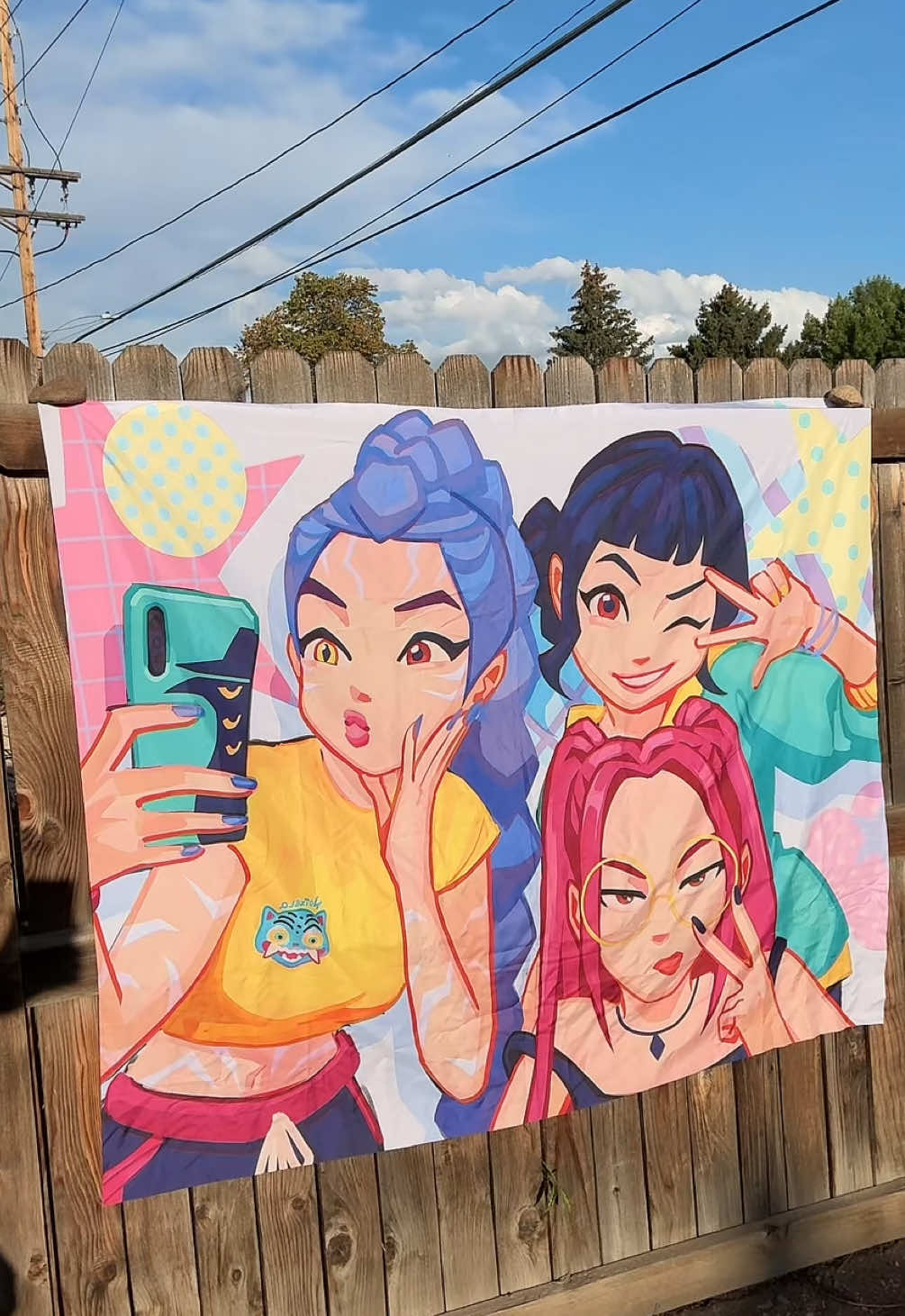 K-pop Demon Hunters Huntrix Tapestry. K-pop poster decor. Perfect gift for K-pop fans! #KpopDemonhunters