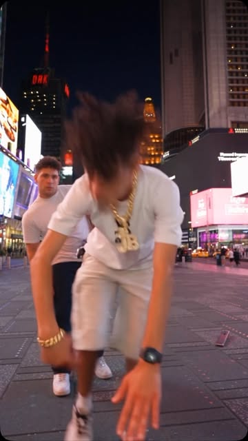 Just landed in Times Square 🗽🦘 NYC wasn’t ready for this energy ⚡ Where should I jump next? 👇