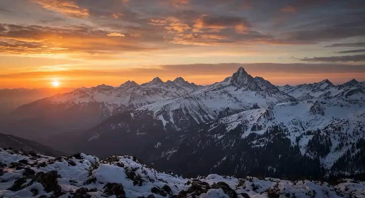 Mountain sunset