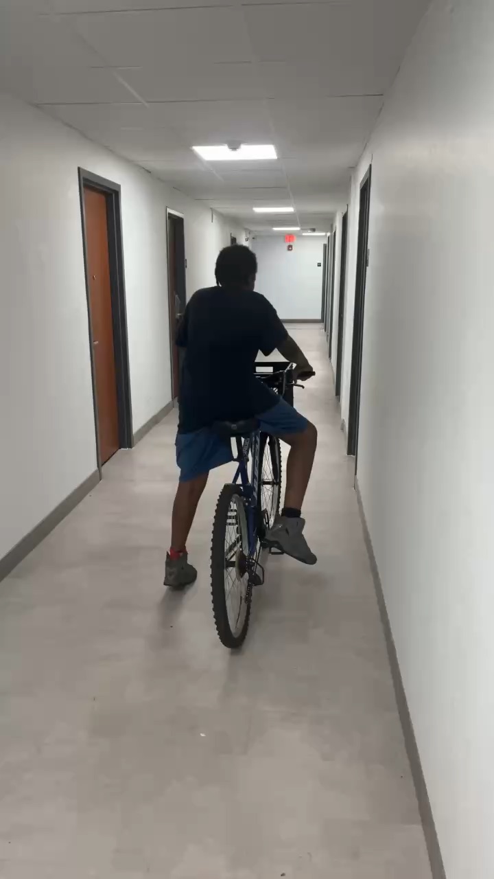 My Dj crusen through the hallway