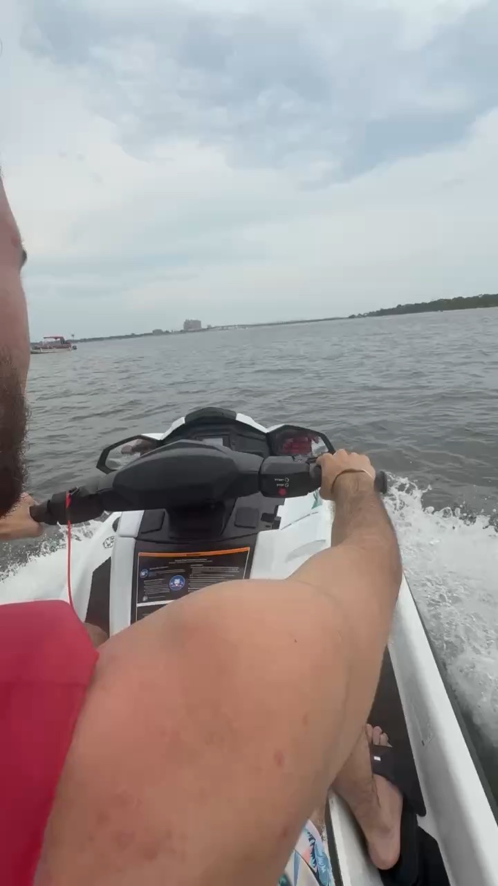 Riding jet ski