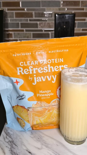 my new little obsession 🍍🥭✨ a refreshing drink that gives me my protein without feeling like a heavy shake 👀💛@jav...
