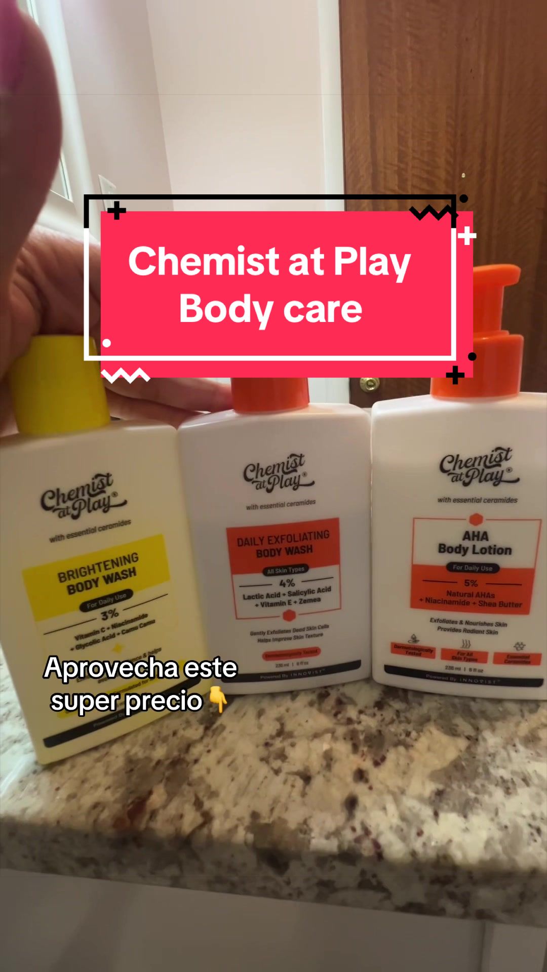 Aprovecha este super precio #chemistatplay #bodycare #bodywash #bodylotion #exfoliation