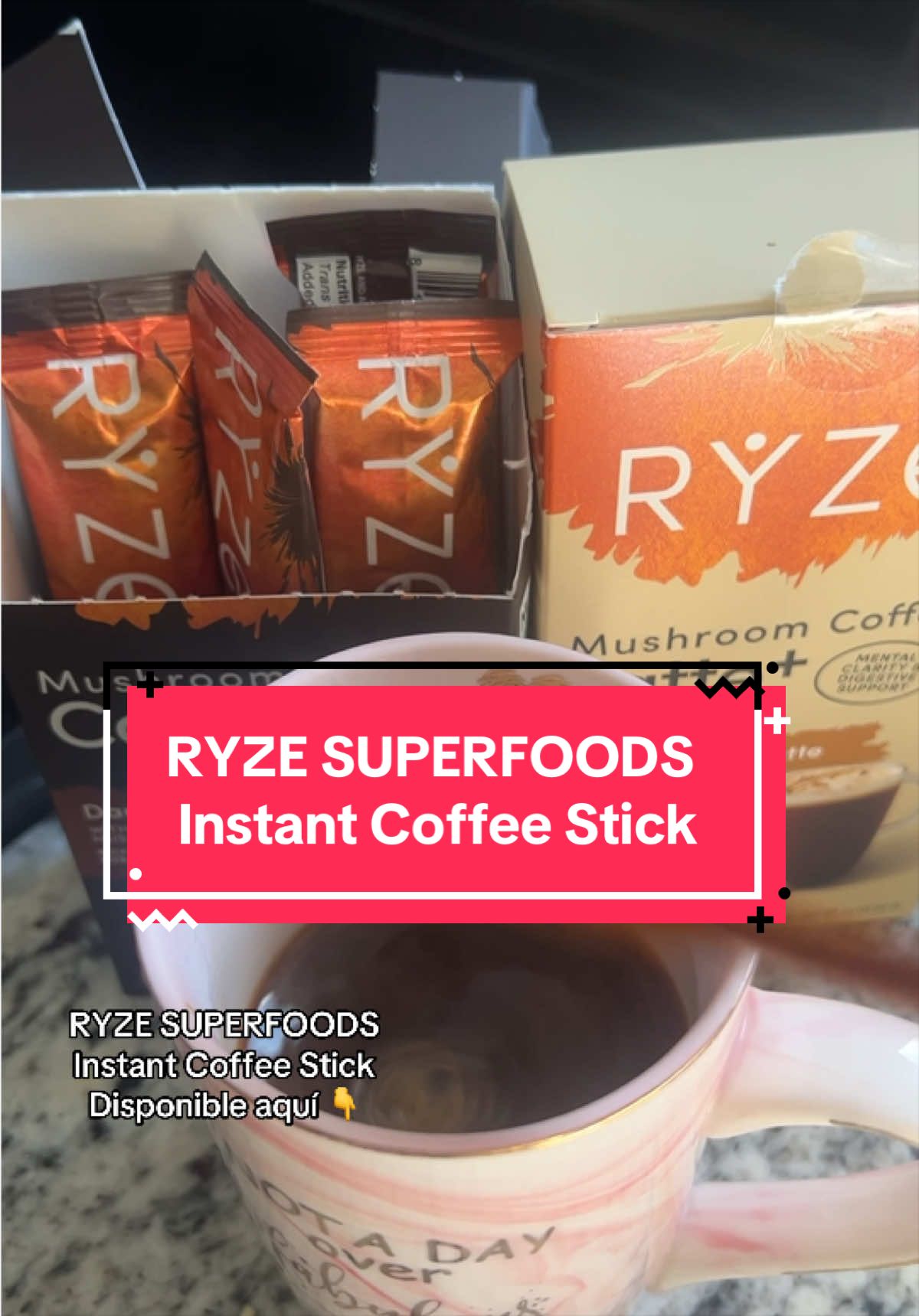 RYZE SUPERFOODS Instant Coffee Stick #ryze #darkroast #ryzesuperfoods #instantcoffee #vanillalatte
