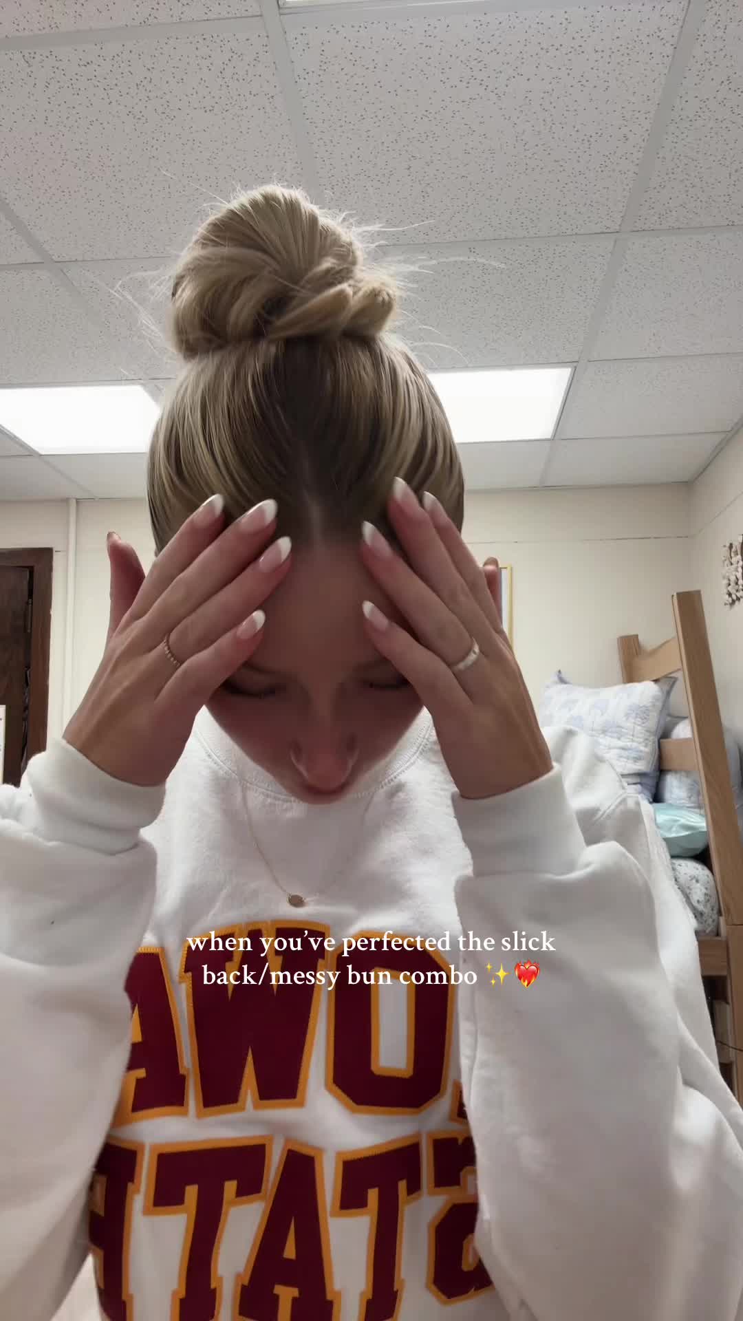 and it only took 5 mins … #foryou #slickback #messybun #fypシ