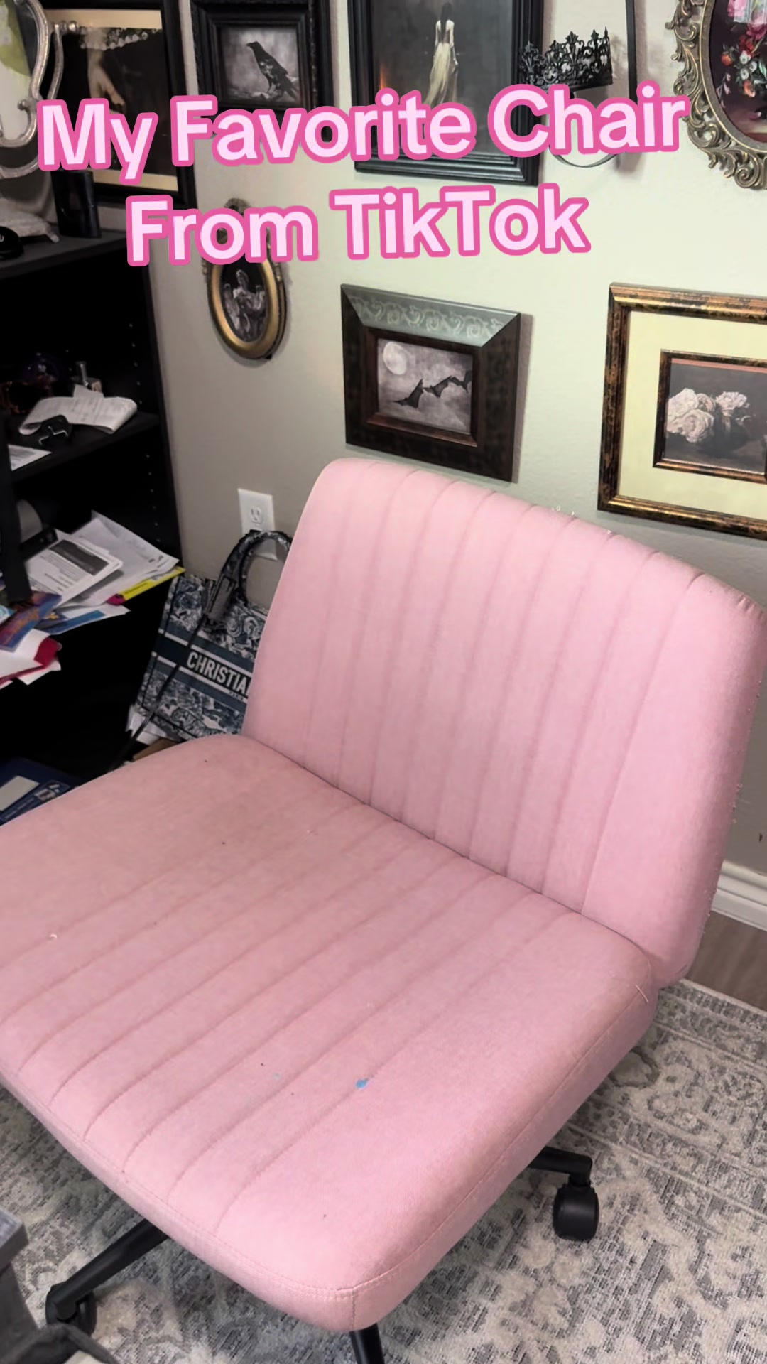 Criss Cross Wide Chair with Wheels! I’ve had two, one at home and one at the office, people literally brawled over wh...