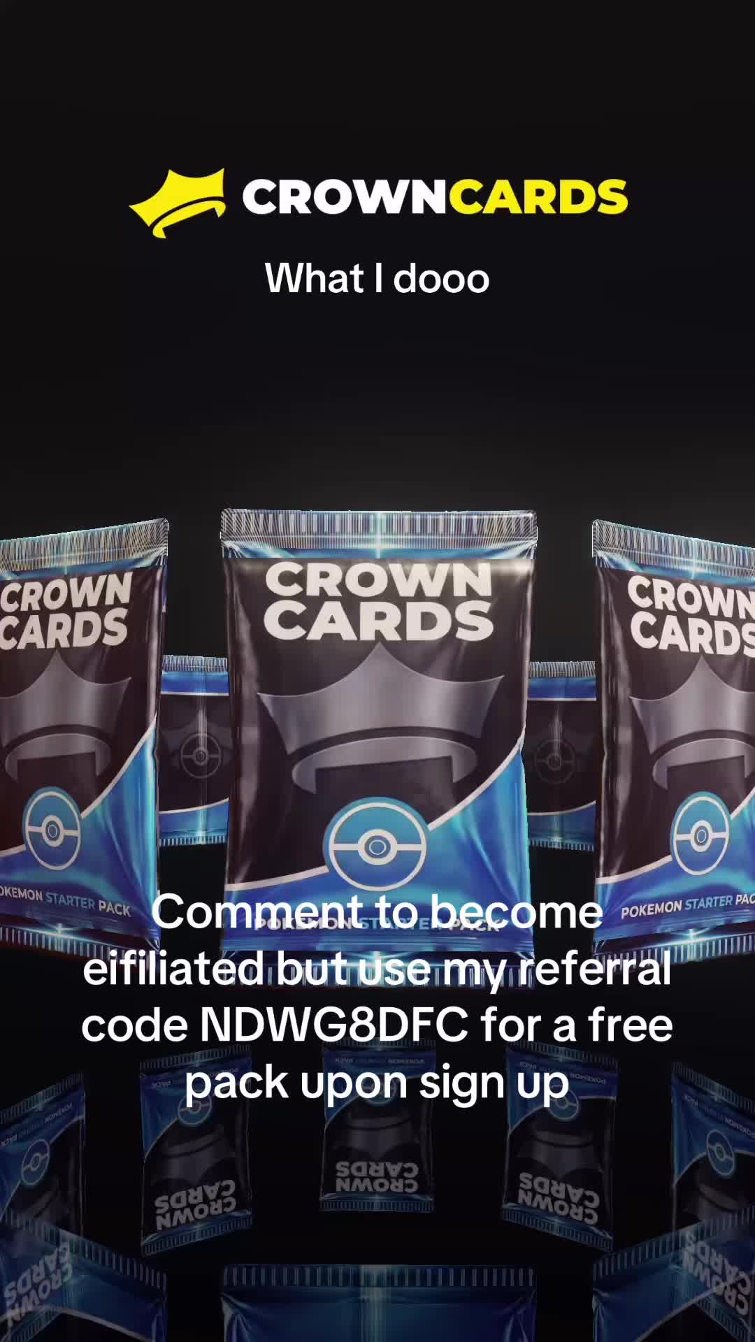 🤫🤫🤫🤫👀#crowncards#pack#Pokémon. Use code NDWG8DFC for free pack letsss gooooo🤫💨