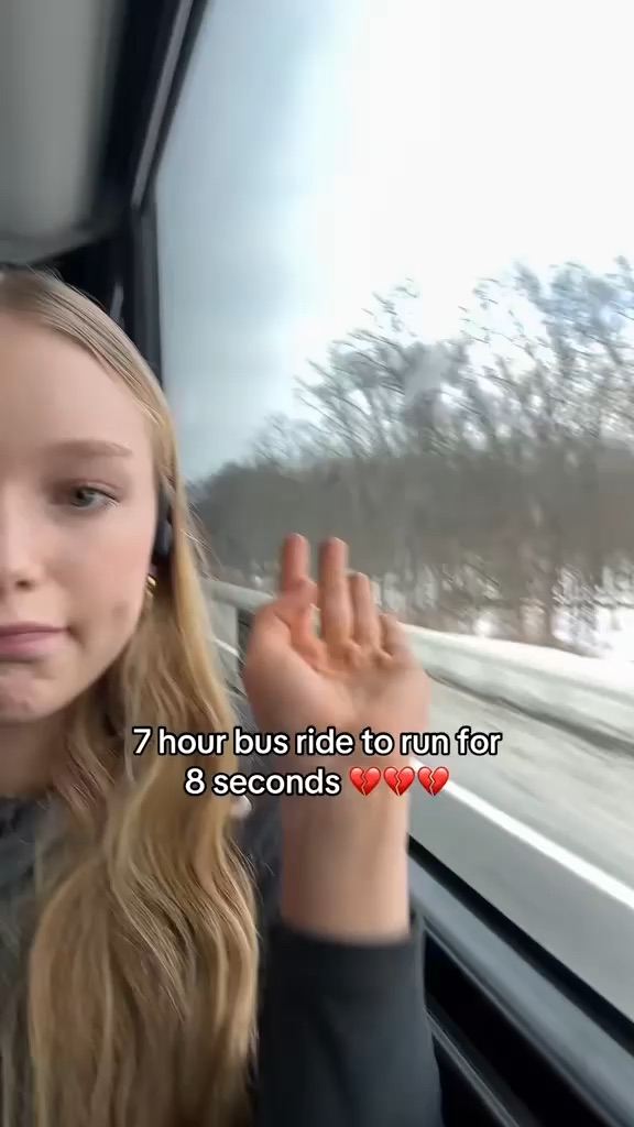 Relatable video for track and field athletes about traveling a long time for a short race