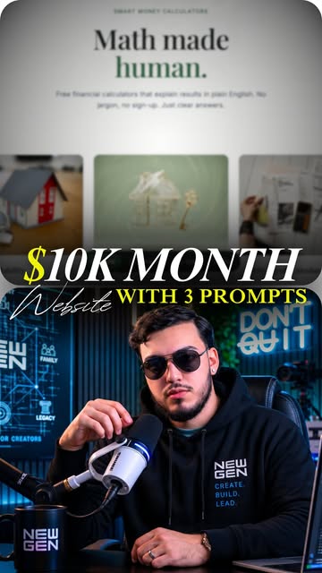 I built a website in under an hour that could realistically make $10K/month — using only 3 prompts. 🤯 No code. No au...