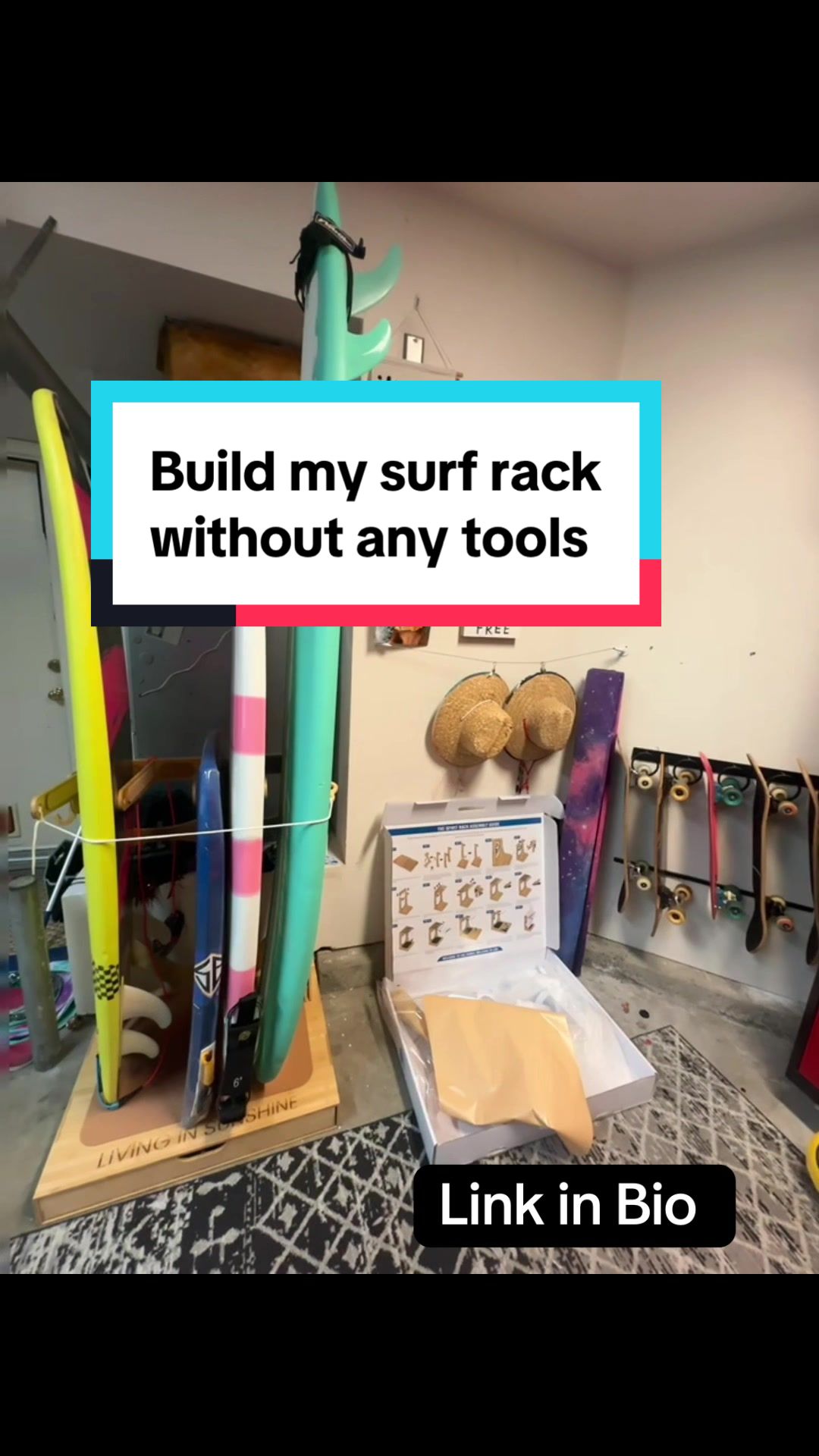 This surf rack assembly is easier than getting sunscreen on all four kids. NO tools, NO stress, and it actually holds...