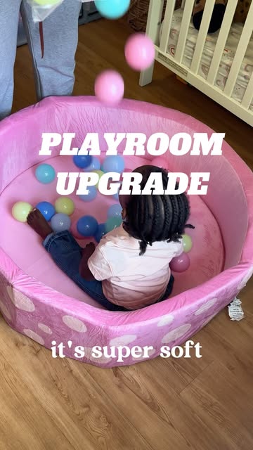 So much joy in one little corner. The Delta Children Ladybug Soft Ball Pit with 50 Play Balls is our favorite cozy pl...