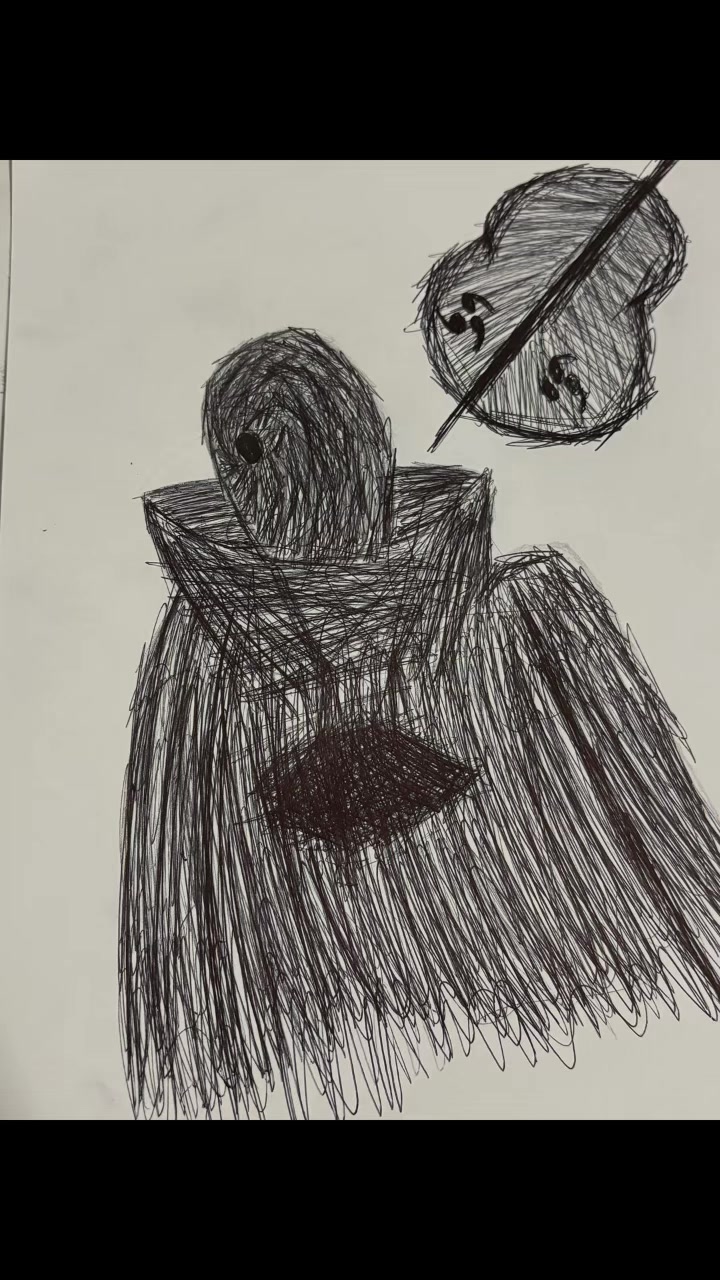 Drawing of Obito Uchiha with his weapon Gunbai #narutoshippuden #obito #art