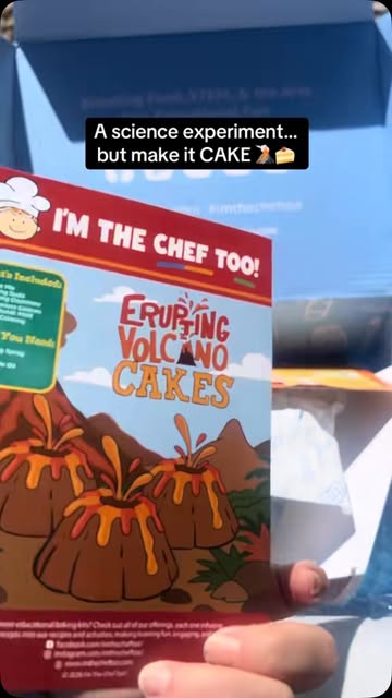 Screen-free fun that they can actually eat when they’re done. Thiserupting volcano cake kit combines baking, creativi...
