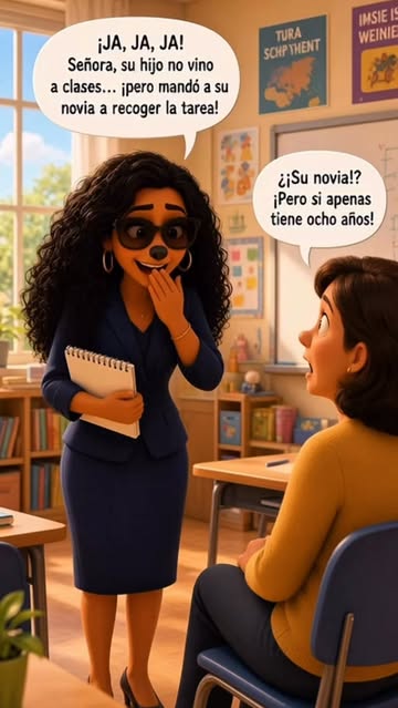 La maestra solo quería hablar de la tarea… ¡y terminó enterándose de todo el drama amoroso! 😂🐶📚 ¿A los ocho años y...