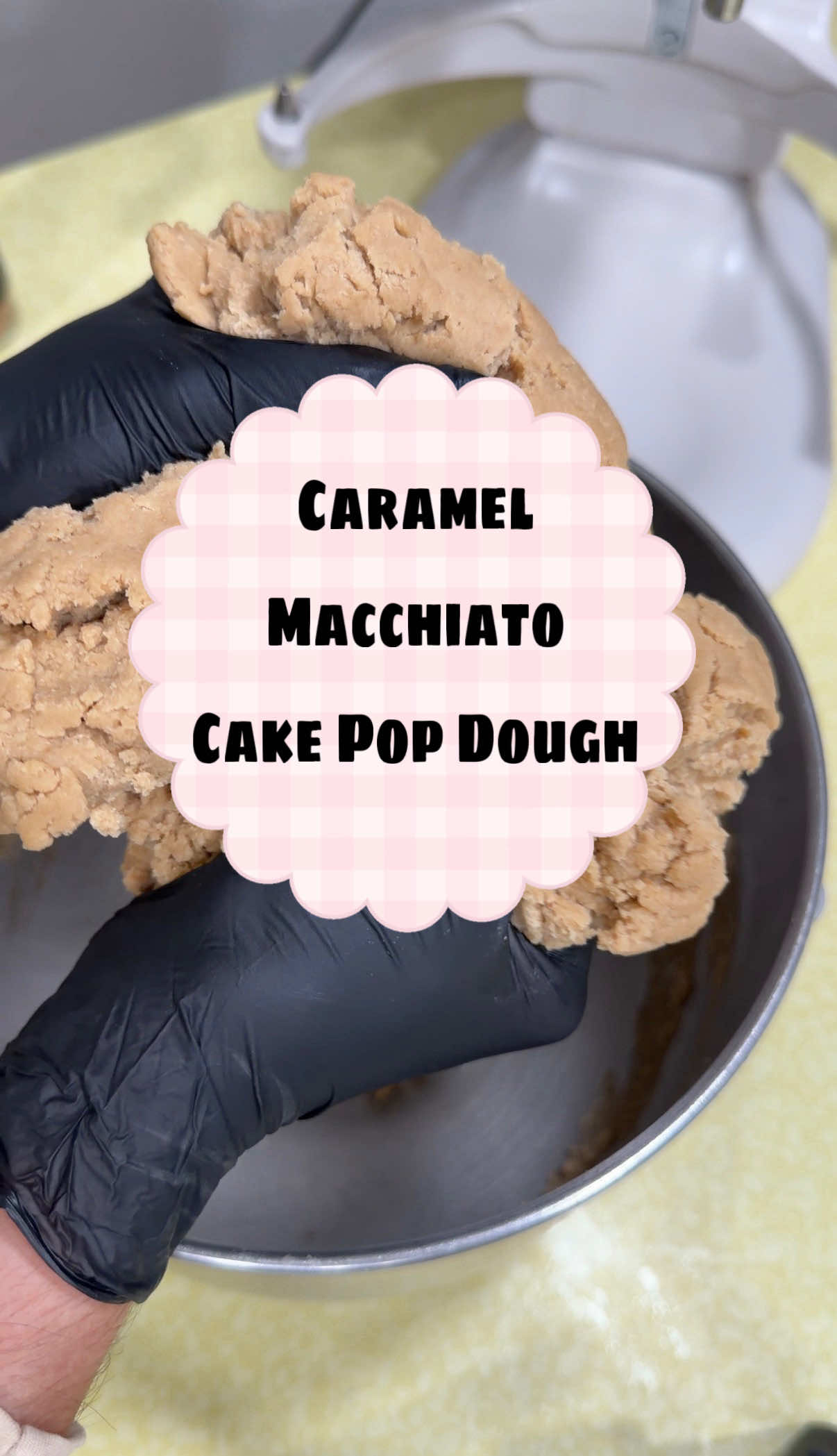 Caramel Macchiato Cake pop dough! Betty Crocker white cake mix 3 eggs 1/4 C sour cream 1/2 C coffee (I use espresso g...