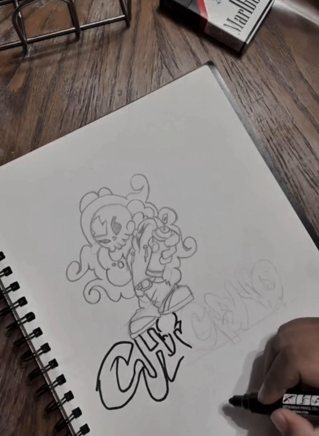 Drawing some graffiti🇲🇽🤎 #graffitiart #dibujos #graffititag #chicanoart #drawing
