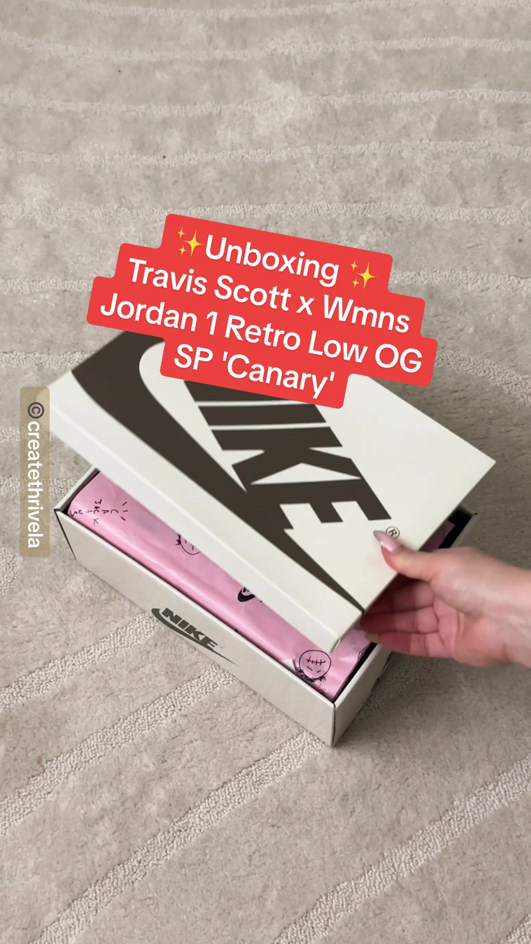 Which laces?! So cute! Summer sneaker unboxing ✨ Travis Scott x Wmns Jordan 1 Retro Low OG SP 'Canary' #sneakers #sne...