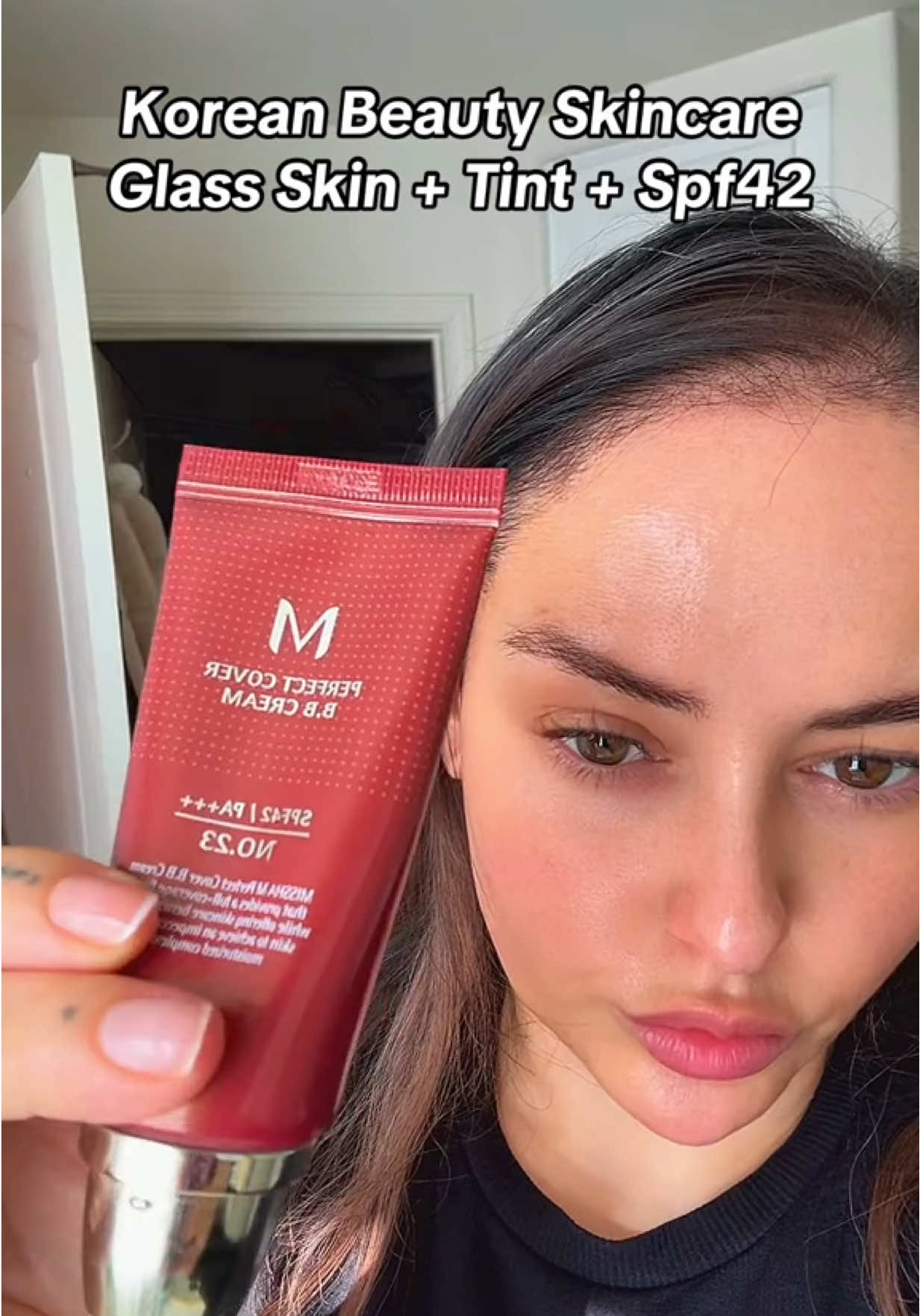 glass skin + spf + tint. All you need Korean Skincare find #misshabbcream #kbeauty #glassskinproducts #tiktokshopblac...