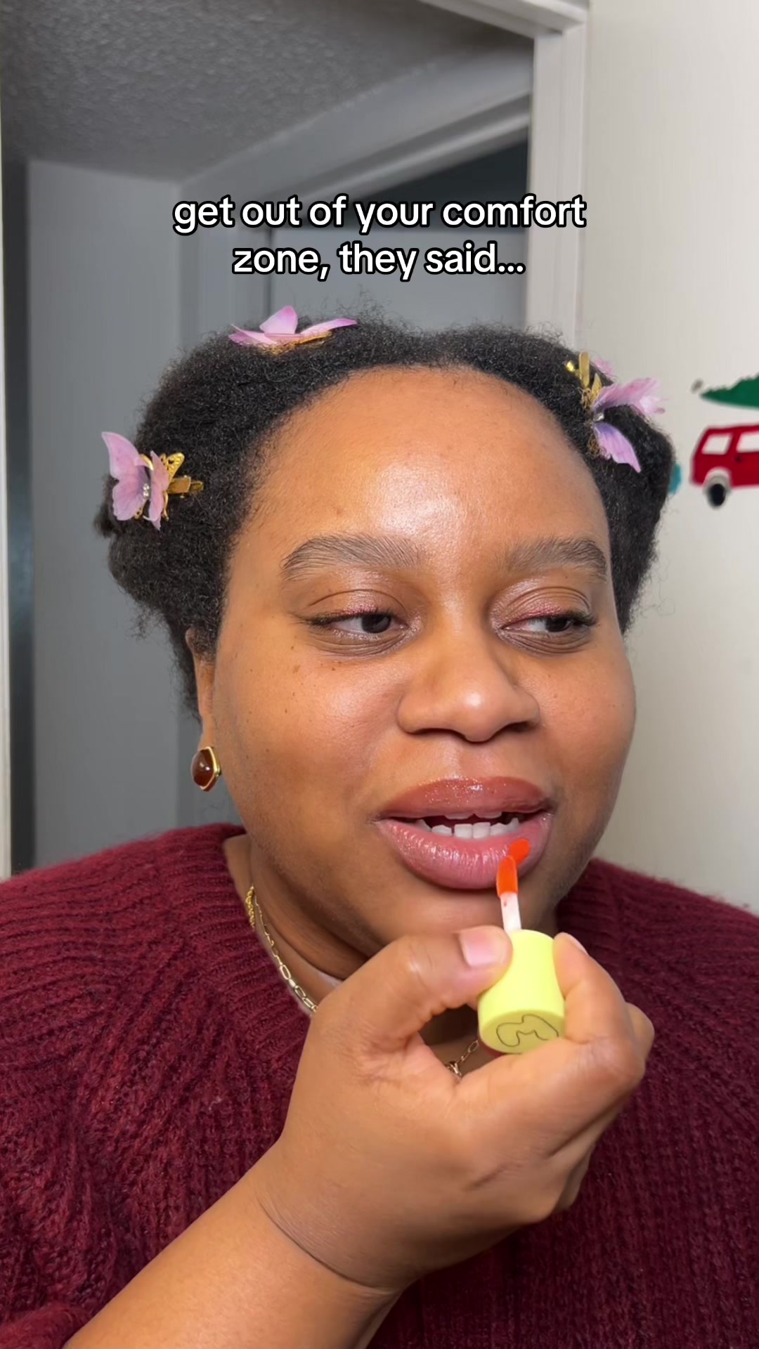 I did the thing in my head 😆 #madebymitchell #beamlipgloss #ididit