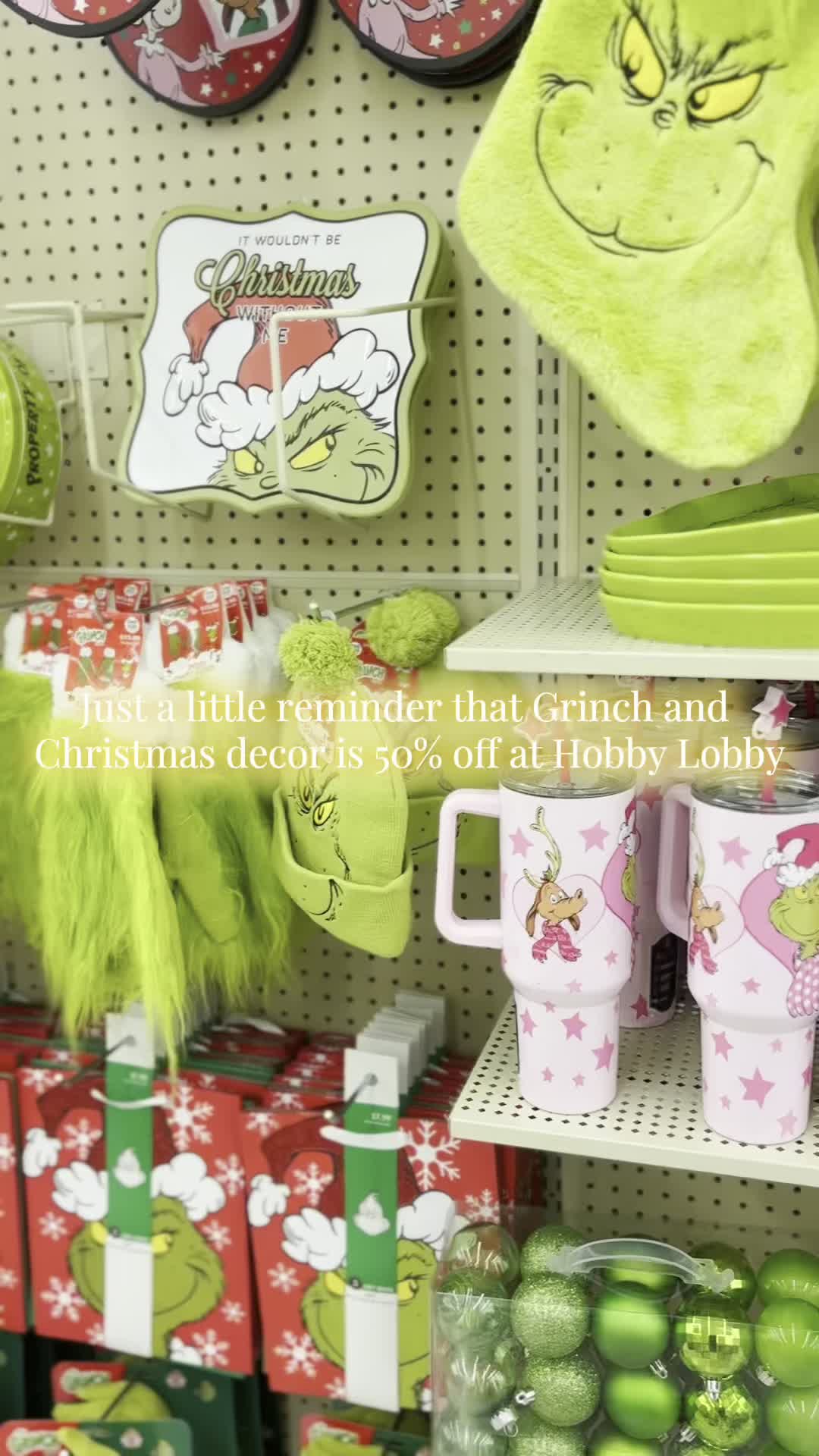 Took every ounce in my body to not buy EVERYTHING😍🎄 #grinch #hobbylobby #christmas #christmasdecor #christmastree