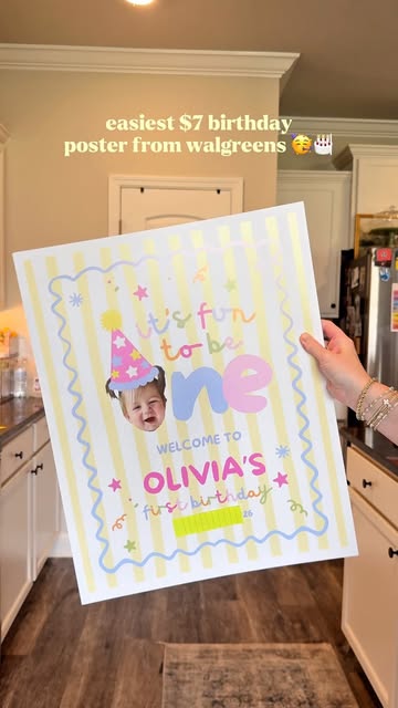 Easiest birthday banner from @walgreens #birthdayparty #firstbirthdayparty #birthdaydecor #diybirthday #ugccontentcre...