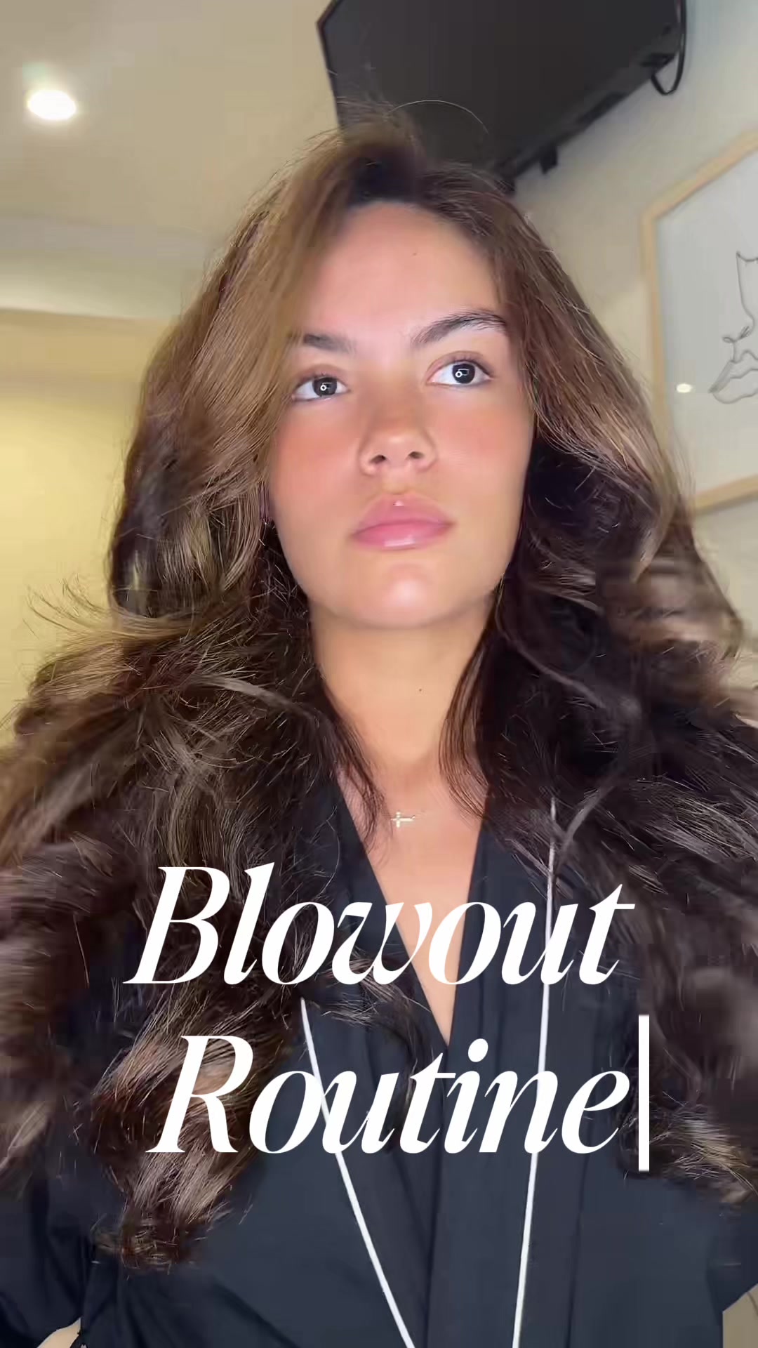 Blowout routine🤍 #girls#hairtok #blowoututorial #healthyhair #fypシ