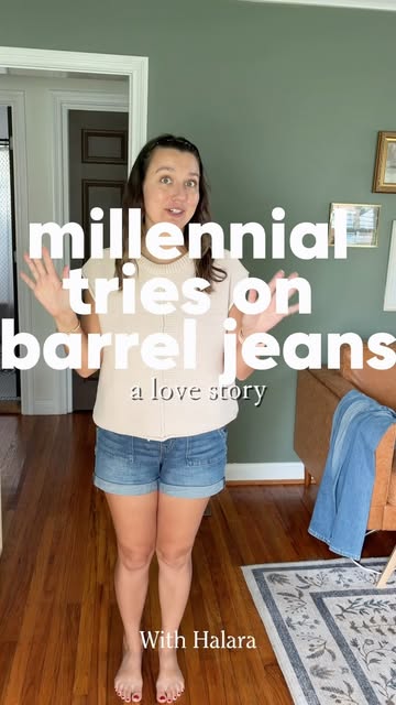 Millennial 🤝 @halara_official Barrel Jeans ❤️ Match with me! 👯‍♀️ 10%off coupon code: 【madiso235】 Spend $120-10%off...