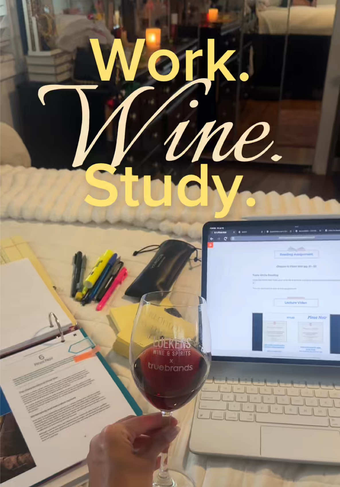 willingly signed up to go back to school…🍷 Friday night studying for WSET Level 2 #wset2 #winetimе #fridaynight #stu...