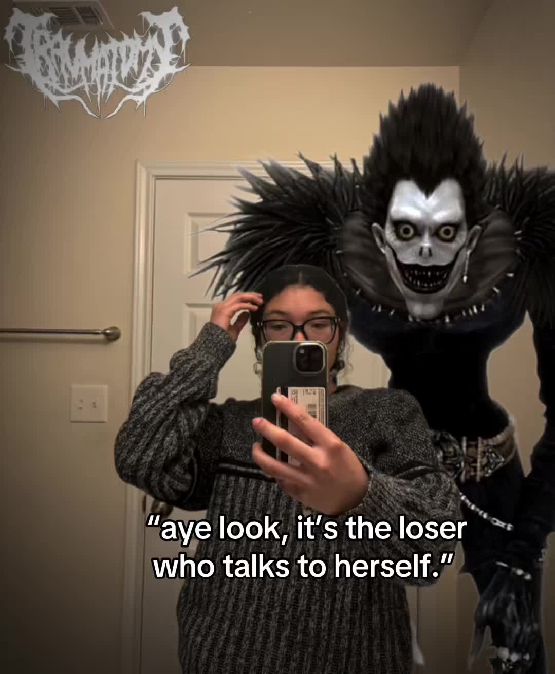 mama a Ryuk behind you #deathnote #ryuk #apple #anime #wockst★rz #fyp