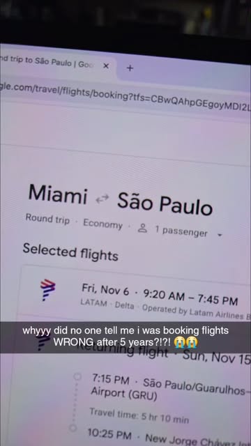 nobody told me I was booking flights WRONG this whole time 😭 Sao paulo for $58 and i’m GONE #cheapflights #travel #b...