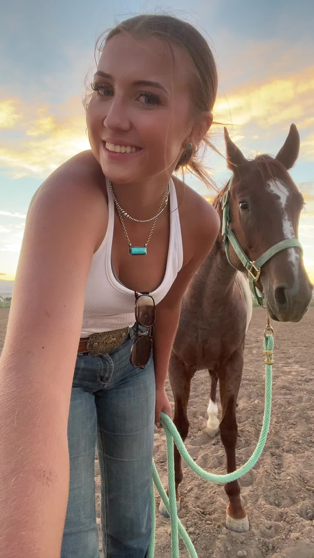 Lil fit check with Dottie😚#fitcheck #horses #cowpony #horsesoftiktok #horsegirl