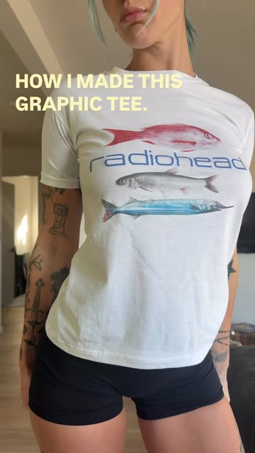 Lavender Oil Printed Radiohead Baby Tee 🐠 Available Now on Depop. Link in Bio! #explore #reel #radiohead #customdesi...