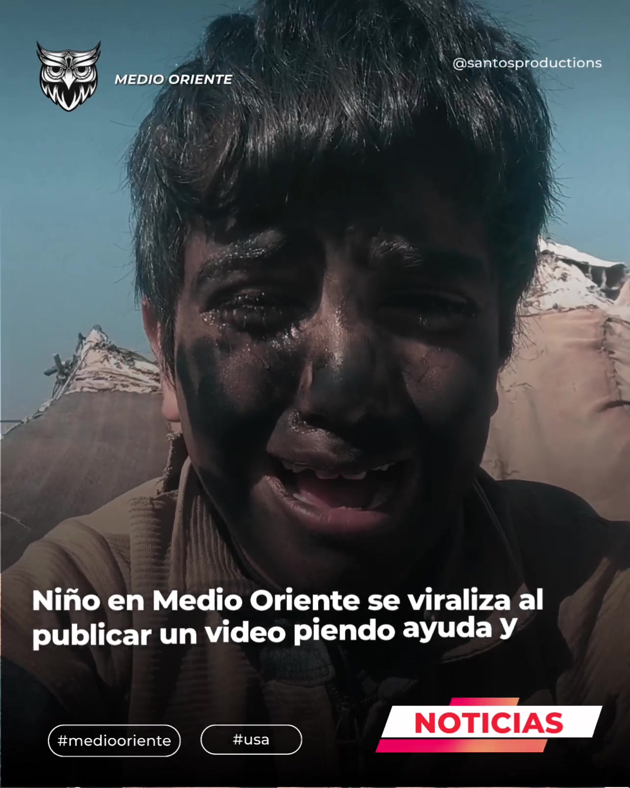 Niño, en medio Oriente, se realiza el Publica un video pide la ayuda y que se acabe la guerra, ya luego da muchos ata...
