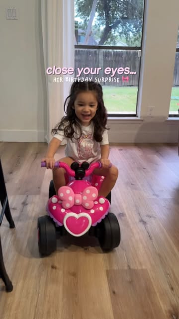 gifted by Huffy Huffy sent my daughter the Minnie Mouse 6V ride on quad for her birthday, and her reaction says it al...
