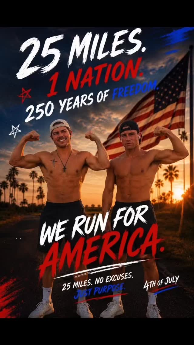 WE RAN 25 MILES FOR AMERICAS 250TH BDAY!!!! • @kaiden.lobbe @caelbrannon @keatonkangas105 • @purejoymccoy @frankierui...