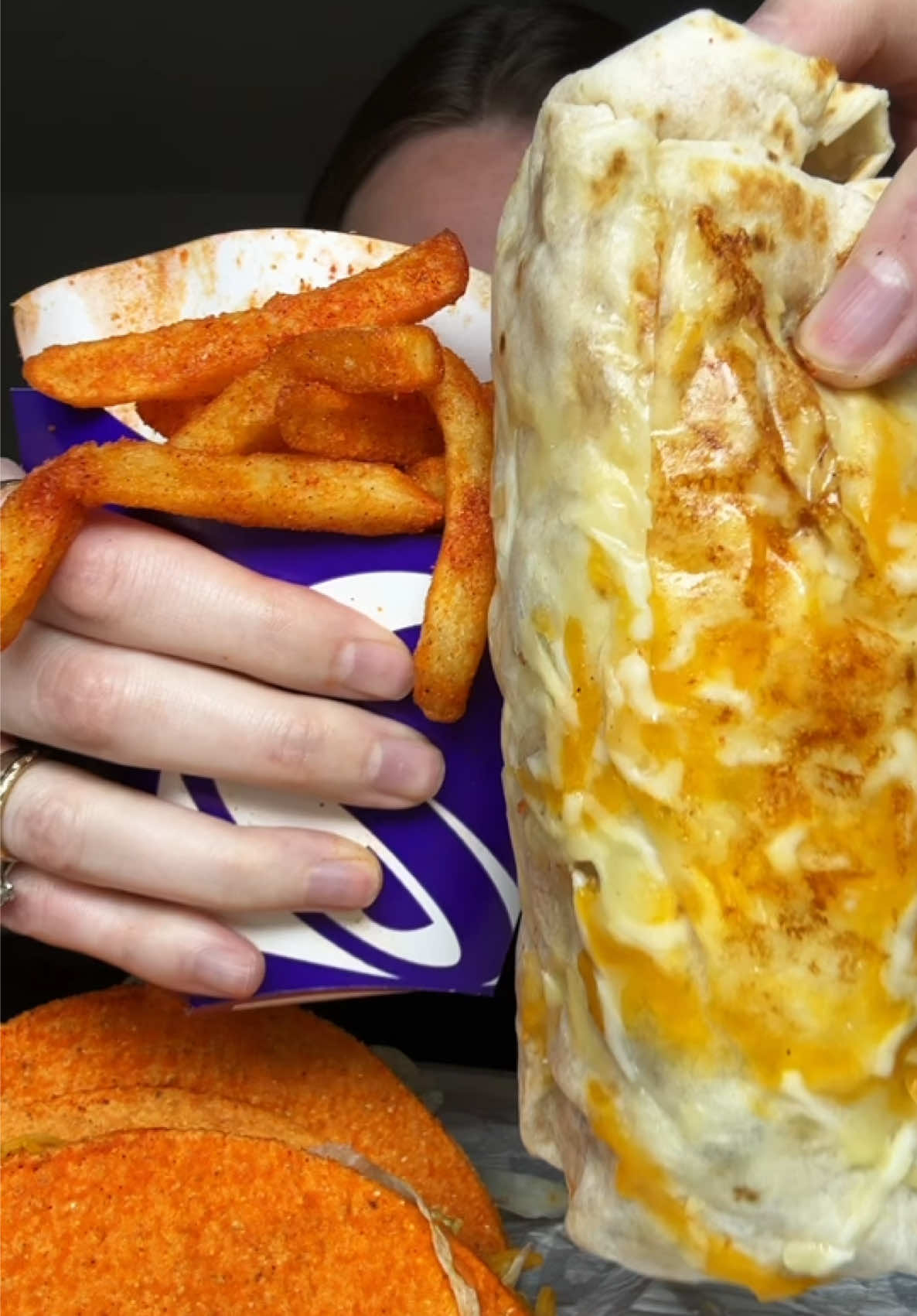 doritos loco tacos, grilled cheese burrito & nacho fries 🌯✨😍 #foryou #mukbangeatingshow #foodtiktok #asmr #fypシ゚vir...