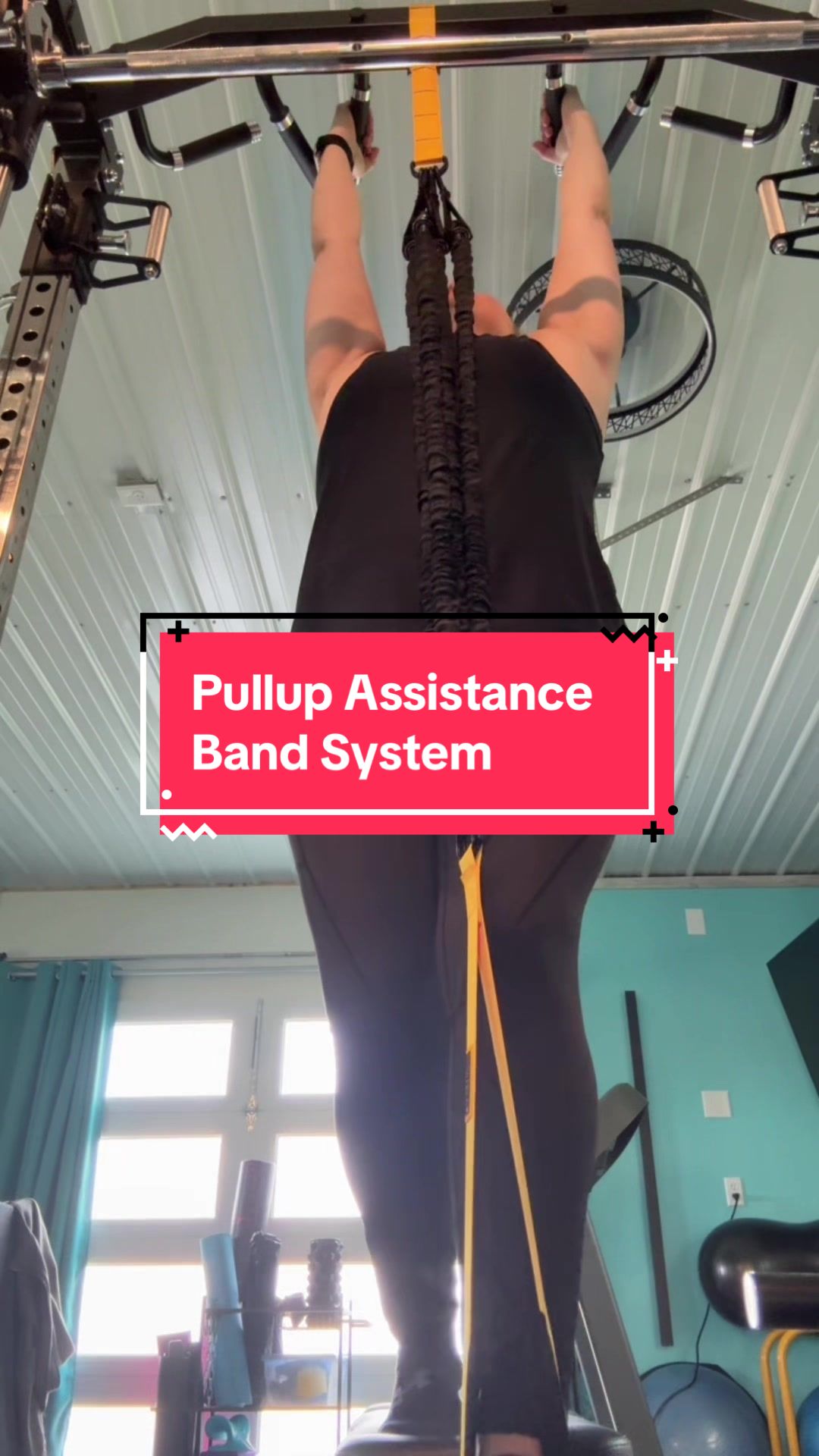 Working on pull-up goals and this setup actually makes me feel strong AND safe. Way better than those sketchy bands....