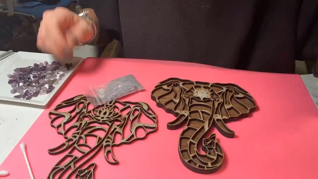 How to create a wood and stone elephant hanging